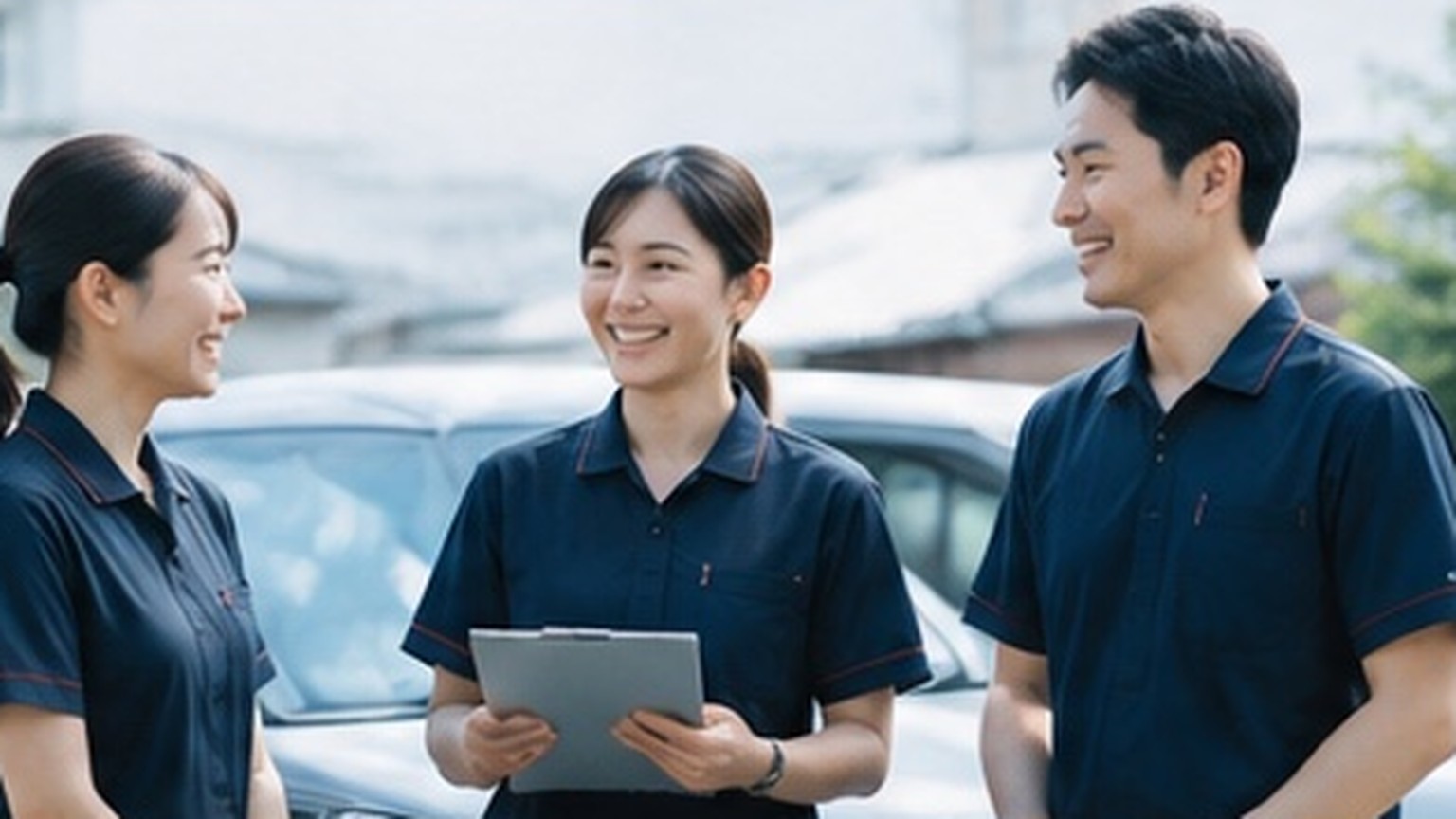 笑顔で話しているi connectのスタッフ